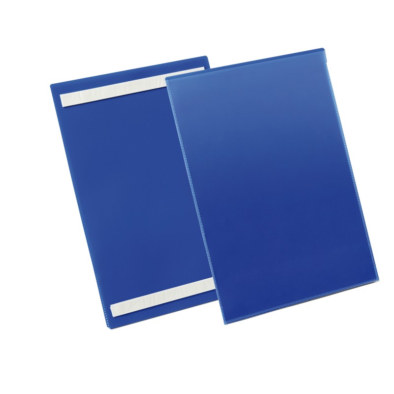 Buste identificative con bande adesive A4 verticale blu Durable conf. 50 pezzi