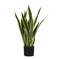 Pianta ornamentale Sansevieria artificiale 21 foglie 75 cm PE King Collection