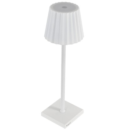 Lampada da tavolo a led 10 x 10 x 38 cm alluminio/pmma bianco King Collection