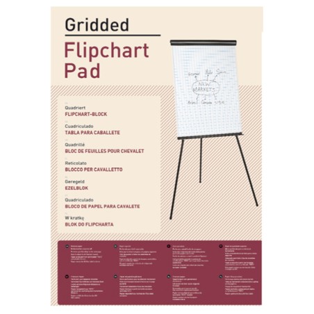 Blocco per lavagna 20 fogli 65 x 98 cm quadretti 2