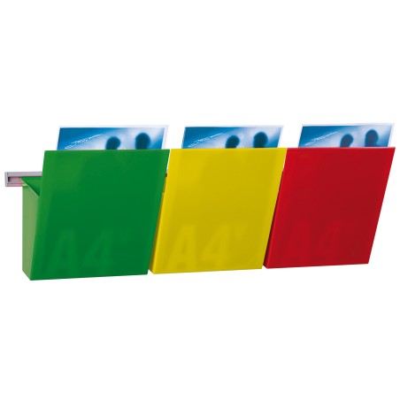 Kit Vision Kanban larghezza 75 cm 3 tasche A4 (rosso, giallo, verde) Studio T