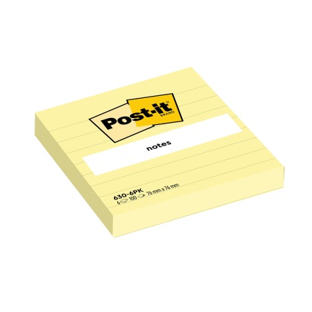 Blocco foglietti 6306PK a righe 76 x 76 mm giallo Canary™ 100 fogli Post it®