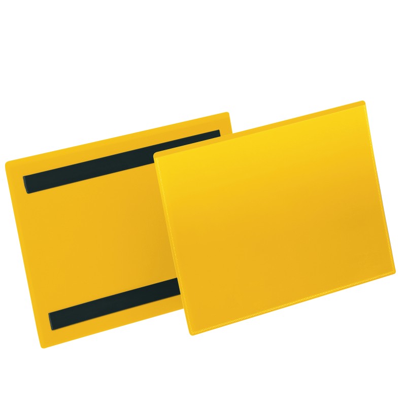 Buste identificative magnetiche A5 orizzontale giallo Durable conf. 50 pezzi