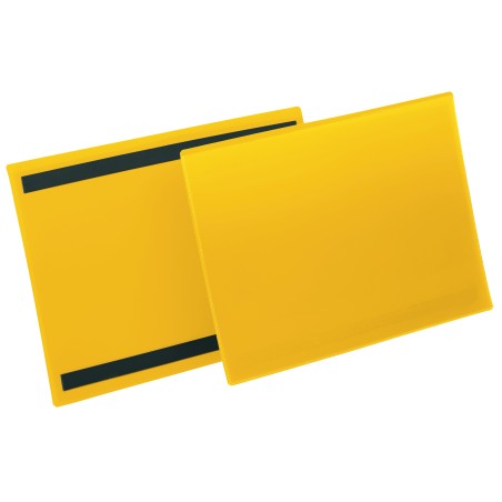 Buste identificative magnetiche A4 orizzontale giallo Durable conf. 50 pezzi