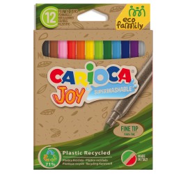 Pennarelli Joy Eco Family lavabili colori assortiti Carioca scatola 12 pezzi