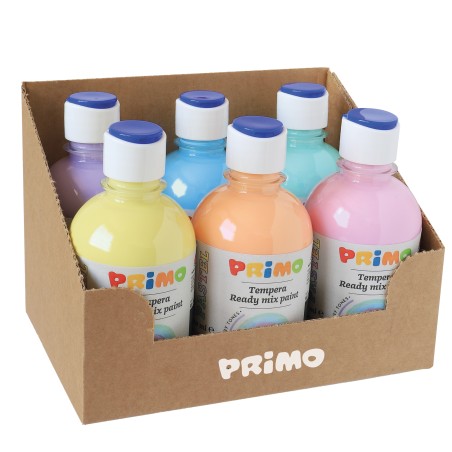 Tempera brillante pastello 300 ml colori pastel assortiti Primo box 6 colori