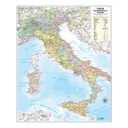 Carta geografica Italia amministrativa e stradale murale 67 x 85 cm Belletti