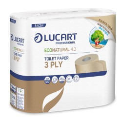 Carta igienica EcoNatural 4.3 Plastic Free 270 strappi Lucart pacco 4 rotoli