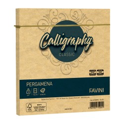 Busta Calligraphy Pergamena 170 x 170 mm 90 gr oro 03 Favini conf. 25 pezzi