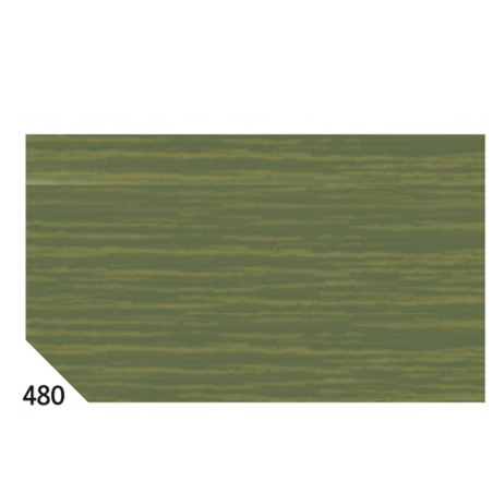 Carta crespa 50 x 250 cm 48 gr/m² verde oliva 480 Rex Sadoch conf.10 rotoli