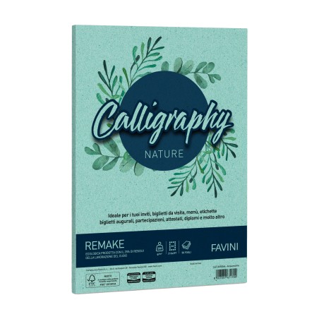 Carta Calligraphy Nature Remake A4 250 gr acquamarina Favini conf. 50 fogli