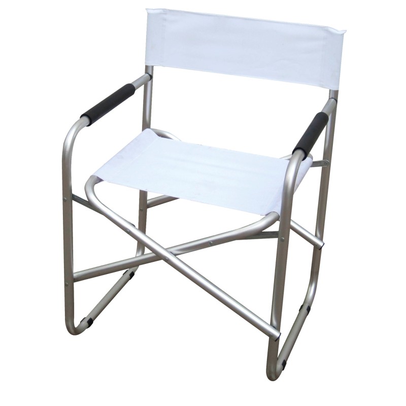 Sedia pieghevole Regista 79 x 47 x 57 cm alluminio/PVC bianco Garden Friend