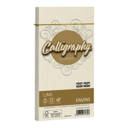 Buste Calligraphy Lino 110 x 220 mm 120 gr avorio 02 Favini conf. 25 pezzi