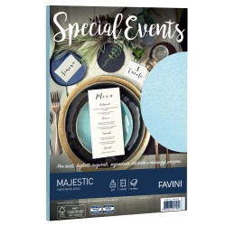 Carta metallizzata Special Events A4 120 gr azzurro Favini conf. 20 fogli