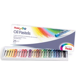 Pastelli a olio lunghezza 60 mm colori assortiti Pentel astuccio 25 pezzi