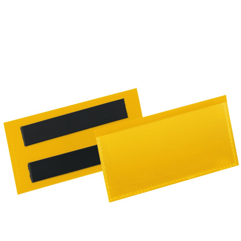 Buste identificative magnetiche 100 x 38 mm giallo Durable conf. 50 pezzi