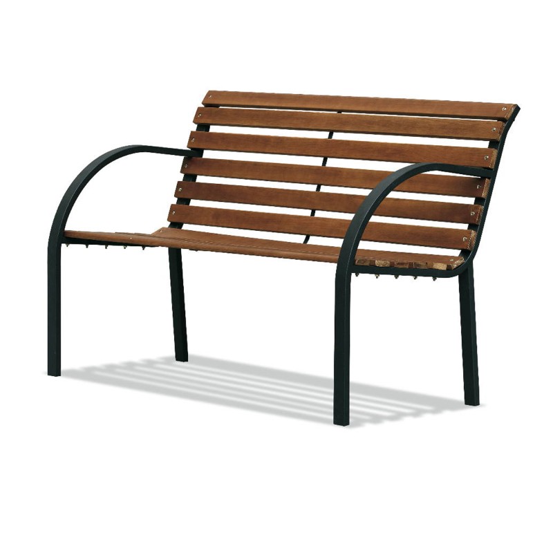 Panca da giardino Parco 80 x 62 x 122 cm acciaio/legno nero Garden Friend