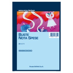 Blocco buste nota spese staccabili 23 x 16 cm Data Ufficio conf. 25 buste