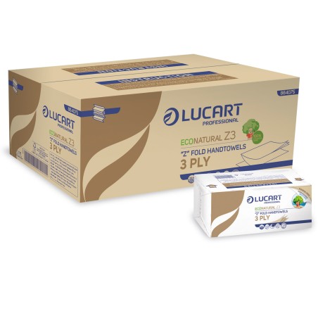 Asciugamani piegati a Z EcoNatural Plastic Free Lucart pacco da 198 pezzi