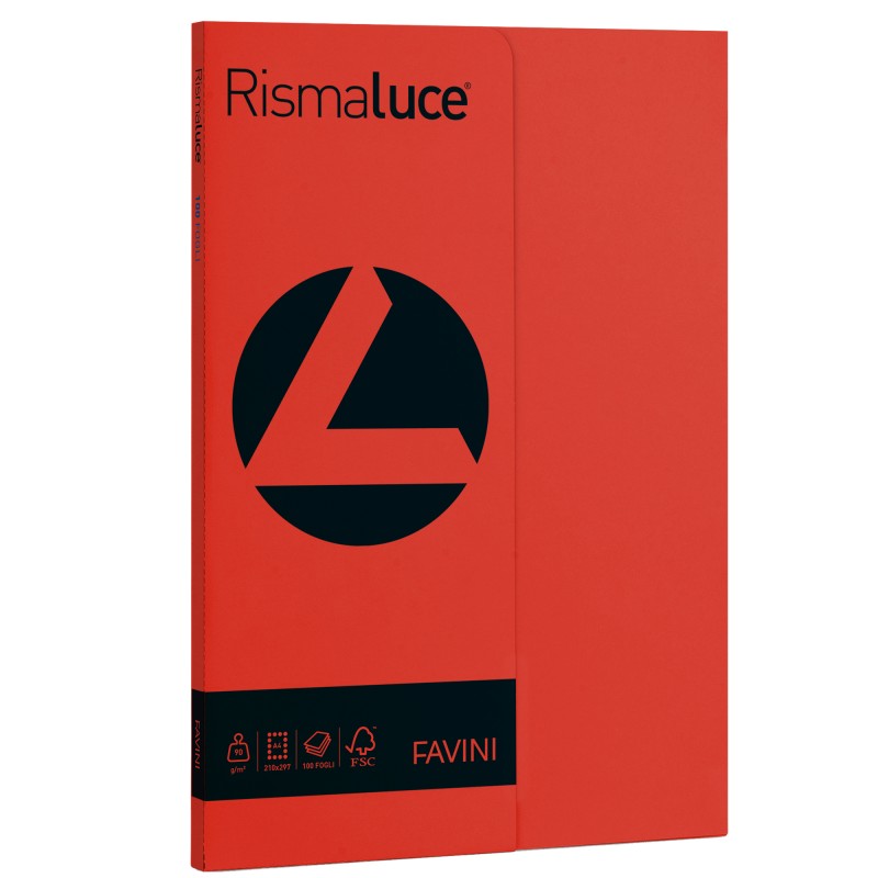 Carta Rismaluce Small A4 90 gr rosso scarlatto 61 Favini conf. 100 fogli