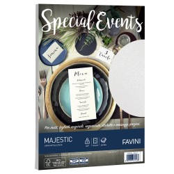 Carta metallizzata Special Events A4 120 gr bianco Favini conf. 20 fogli