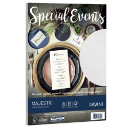 Carta metallizzata Special Events A4 250 gr bianco Favini conf. 10 fogli