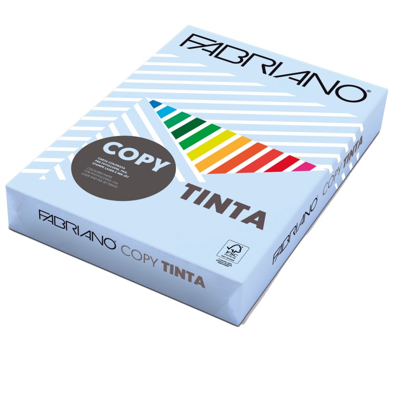 Carta Copy Tinta A3 160 gr colori tenui celeste Fabriano conf. 125 fogli