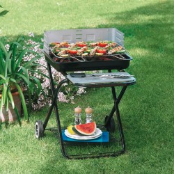 Barbecue Clic Clac pieghevole 84 x 60 x 80 cm acciaio nero Garden Friend