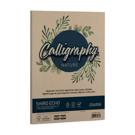 Carta Calligraphy Nature Shiro Eco A4 120 gr legno Favini conf. 50 fogli