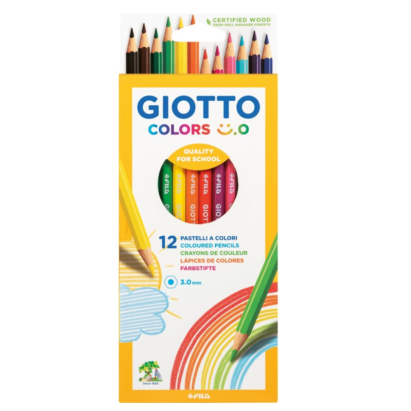 Pastelli colorati Colors 3.0 diametro mina 3 mm Giotto astuccio 12 pezzi