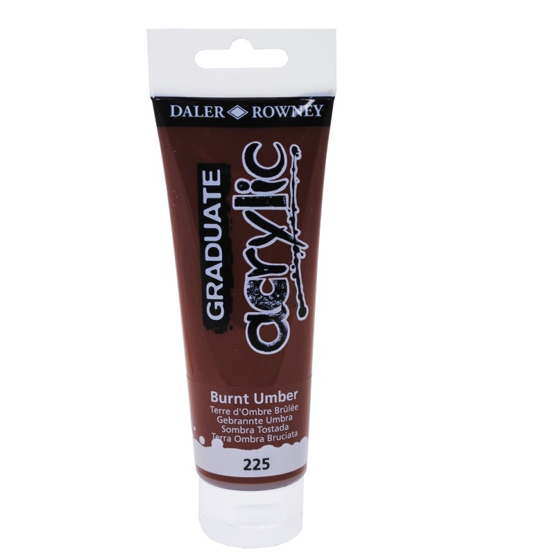 Colore acrilico fine Graduate 120 ml terra d'ombra bruciata Daler Rowney