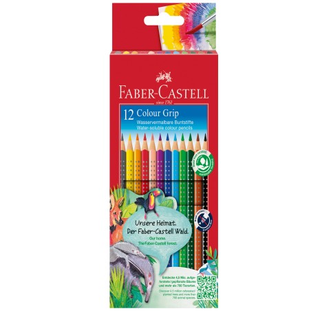 Matite colorate Color Grip acquerellabili Faber Castell scatola 12 pezzi