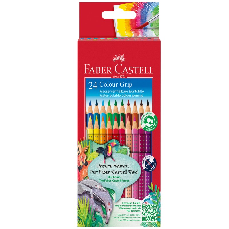 Matite colorate Color Grip acquerellabili Faber Castell scatola 24 pezzi