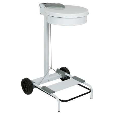 Carrello portasacco 54,6x60xH94cm con ruote 110L acciaio bianco Stlcasa