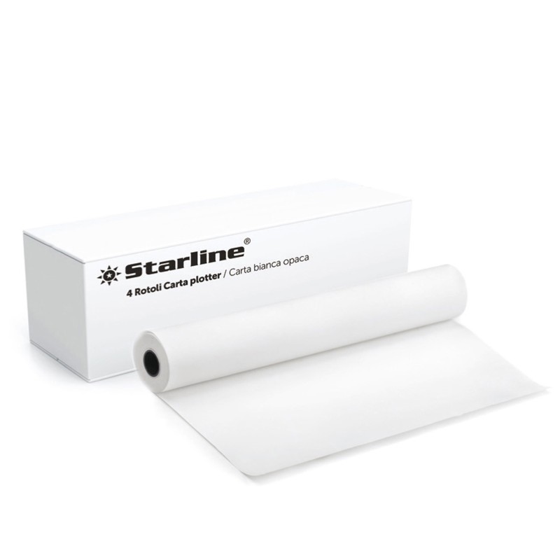 Carta plotter stampa inkjet 1067 mm x 50 mt 90 gr opaca bianco Starline