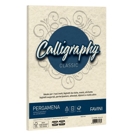 Carta Calligraphy Pergamena A4 190 gr naturale 06 Favini conf. 50 fogli