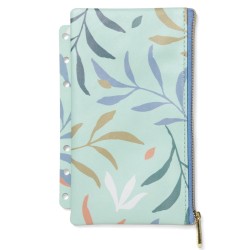 Pochette Botanical per organiser c/zip f.to A5 / Personal menta Filofax