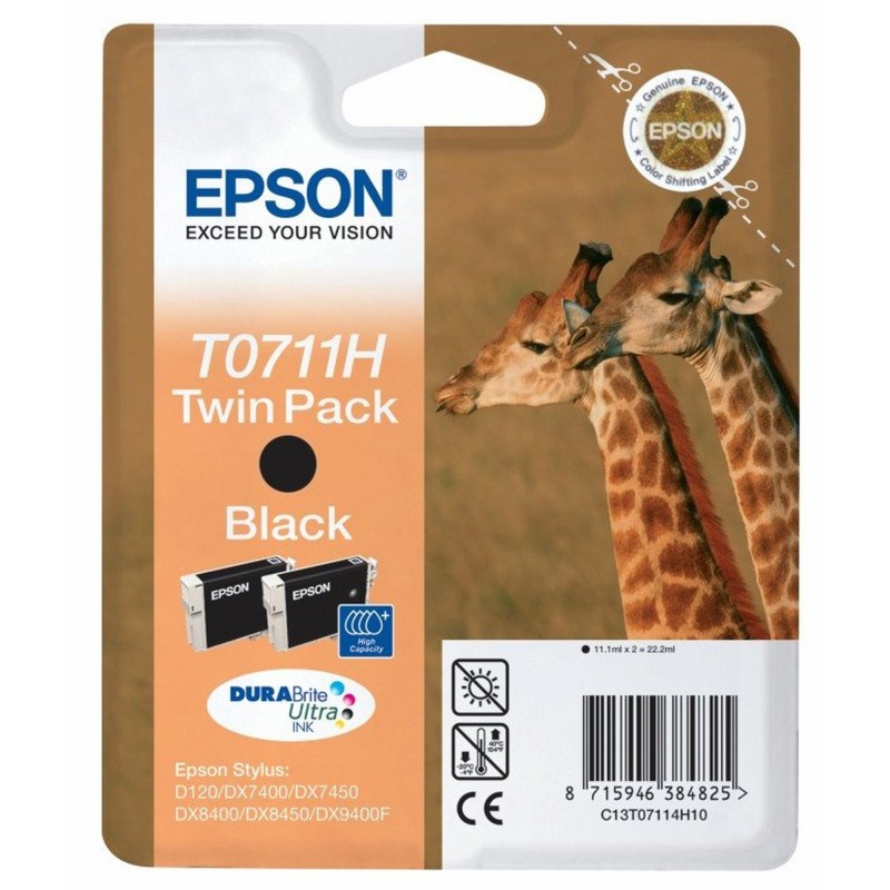 Epson Confezione doppia Cartuccia ink Nero T0711H C13T07114H10 11ml x 2