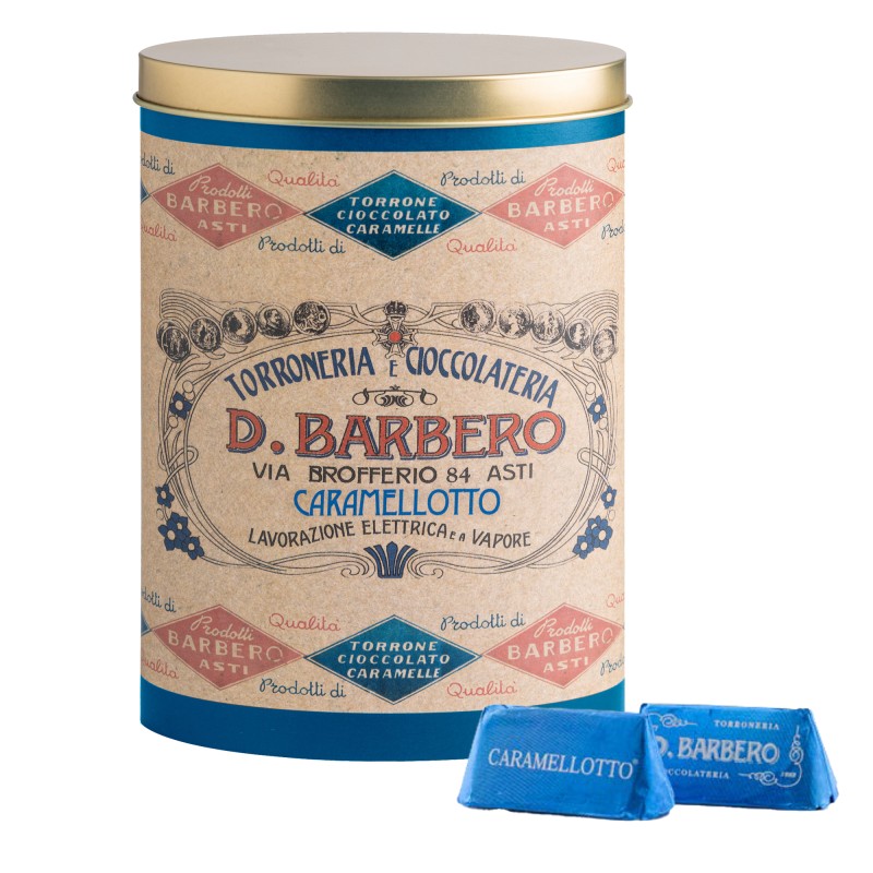 Gianduiotti in scatola di metallo gusto caramello salato 150 gr Barbero