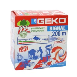 Nastro segnaletico SIGNAL biodegradabile 7 cm x 200 m bianco/rosso Geko