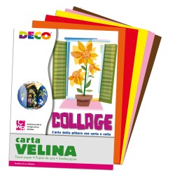 Carta velina 50 x 76 cm assortimento 5 colori caldi Deco busta 25 fogli