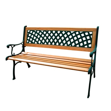 Panca da giardino Rombo 74 x 52 x 125 cm ghisa/legno nero Garden Friend