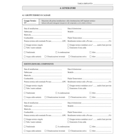 Libretto impianto climatizzazione Lombardia 297 x 210mm 48 fogli Edipro