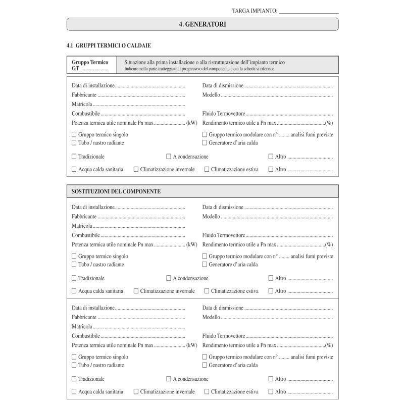 Libretto impianto climatizzazione Lombardia 297 x 210mm 48 fogli Edipro