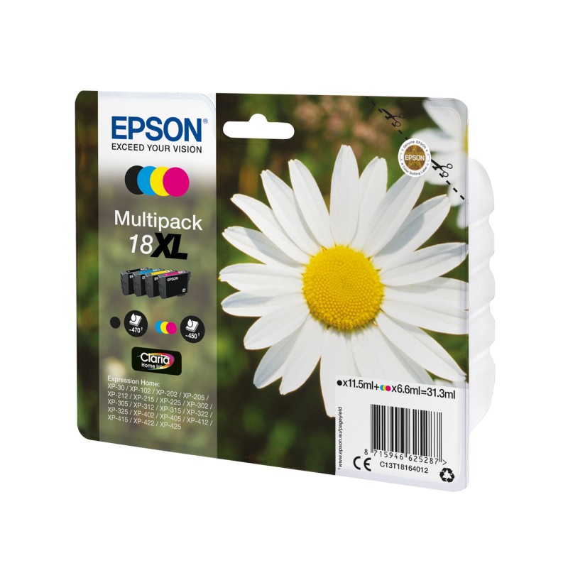 Epson Cartuccia ink 18XL C/M/Y/K C13T18164012 C/M/Y 6