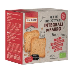 Fette biscottate integrali al farro 300 gr Fior di Loto conf. 36 pezzi