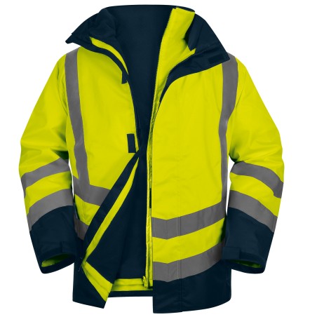 Parka 5 in 1 Optimum 3 alta visibilità taglia XL giallo fluo Deltaplus