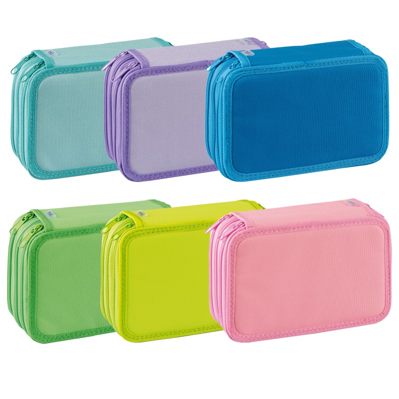 Astuccio 3 Zip Neon & Pastel 13 x 20 x 7