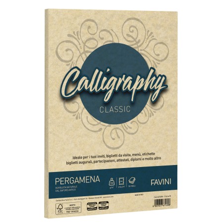 Carta Calligraphy Pergamena A4 190 gr crema 05 Favini conf. 250 fogli