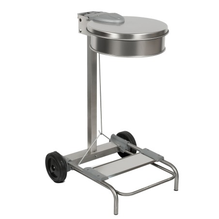 Carrello portasacco 54,6x60xH94cm con ruote 110L acciaio inox Stlcasa